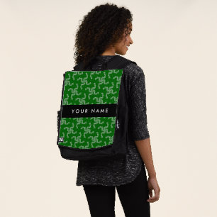 Christmas Garland, Green, Your name, Personalise Backpack