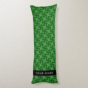 Christmas Garland, Green, Your name, Personalise Body Cushion