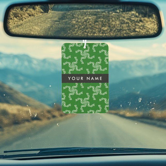 Christmas Garland, Green, Your name, Personalise Car Air Freshener (Creator Uploaded)