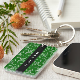 Christmas Garland, Green, Your name, Personalise Key Ring