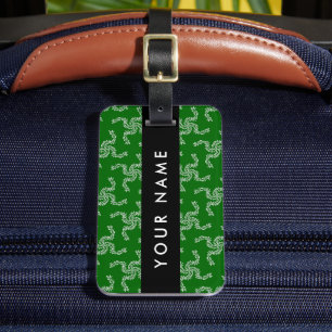 Christmas Garland, Green, Your name, Personalise Luggage Tag