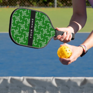 Christmas Garland, Green, Your name, Personalise Pickleball Paddle