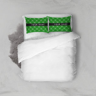 Christmas Garland, Green, Your name, Personalise Pillowcase