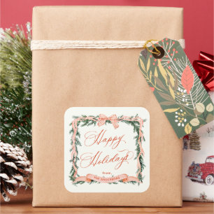 CHRISTMAS GARLAND Holiday Frame Square Sticker