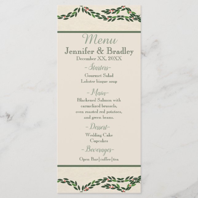 Christmas Garland Menu (Front)