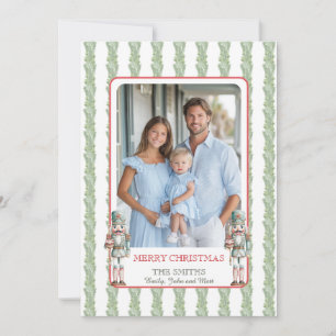 Christmas Garland Nutcracker Grandmillenial Photo Holiday Card