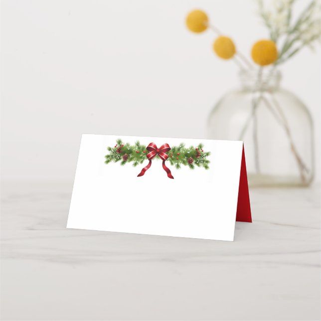 Christmas Garland Place Card (Front)