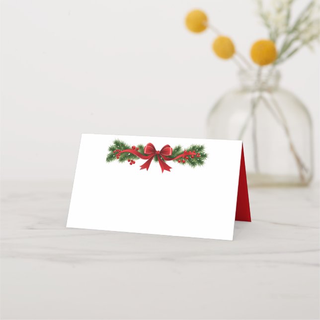 Christmas Garland Place Card (Front)