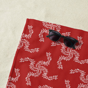 Christmas Garland Red, Christmas Decoration, Xmas Beach Towel