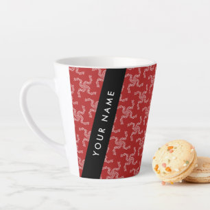 Christmas Garland, Red, Your name, Personalise Latte Mug