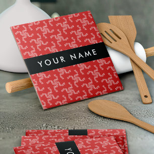 Christmas Garland, Red, Your name, Personalise Tile