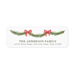 Christmas Garland Return Address Labels