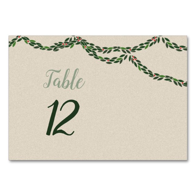 Christmas Garland Table Card (Front)