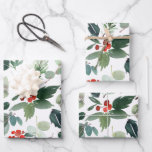 Christmas Garland Wrapping Paper Sheet Set of 3<br><div class="desc">Beautiful Christmas garland holly berries makes stunning gift wrap for all your holiday gifts and packages.</div>