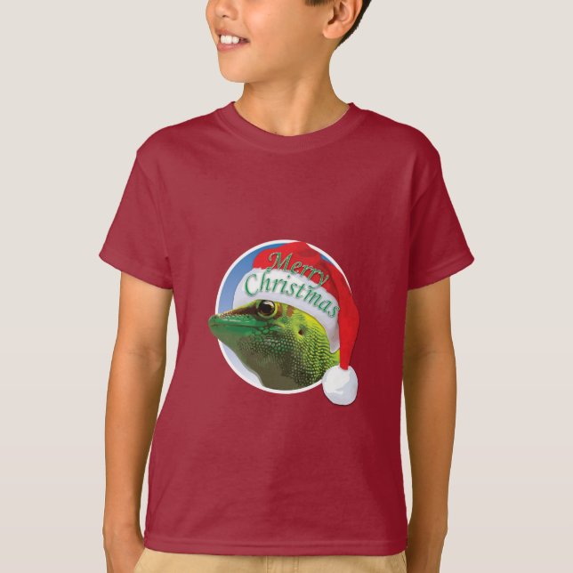 Christmas Gecko - Kids' Basic T-Shirt (Front)