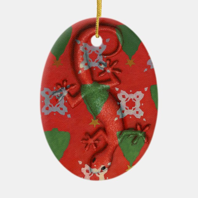Christmas Gecko ornament (Front)