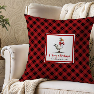 Christmas Geese Humour Playful Throw Pillow Art
