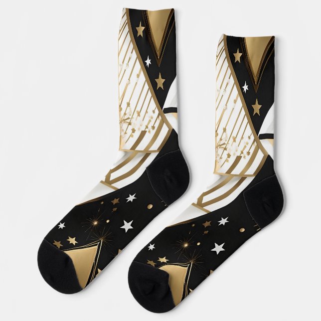 christmas geometric shapes socks (Left)