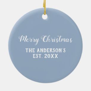 Christmas Geometric Slate Blue Grey Ceramic Tree Decoration