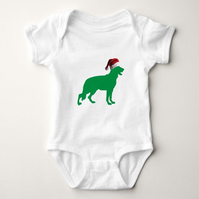 Christmas German Shepherd Baby Bodysuit (Front)