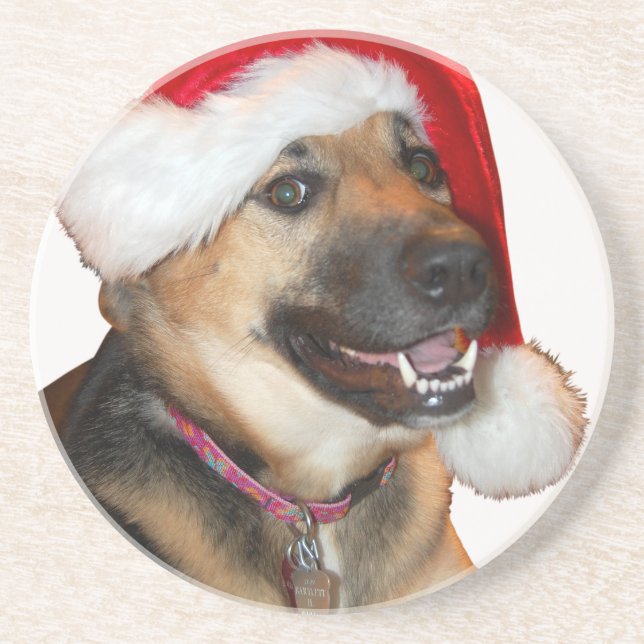 Christmas German Shepherd Coaster (Front)