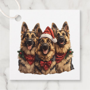Christmas German Shepherd Dogs Favour Tags