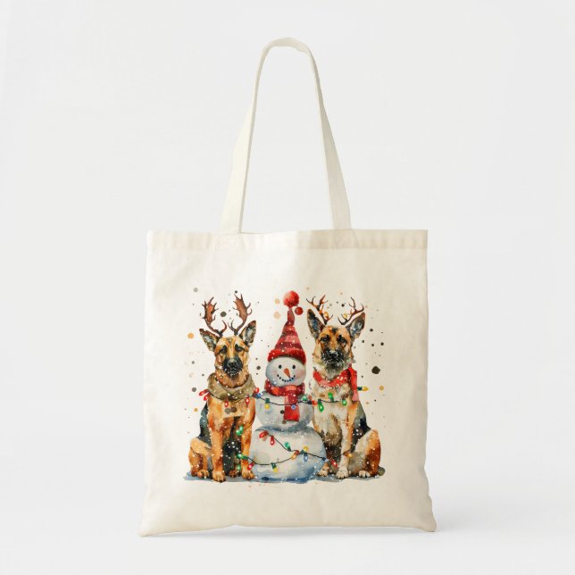 Christmas German Shepherd Dogs Tote Bag (Front)