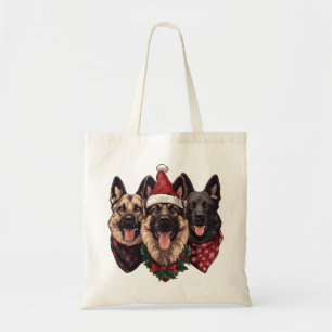 Christmas German Shepherd Dogs Tote Bag