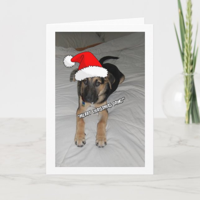 Christmas German Shepherd Holiday Card (Front)