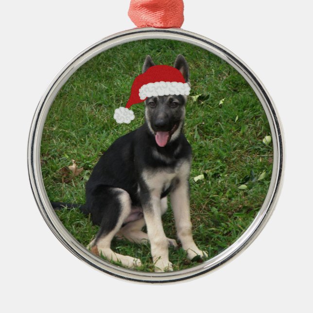 Christmas German Shepherd Ornament (Front)