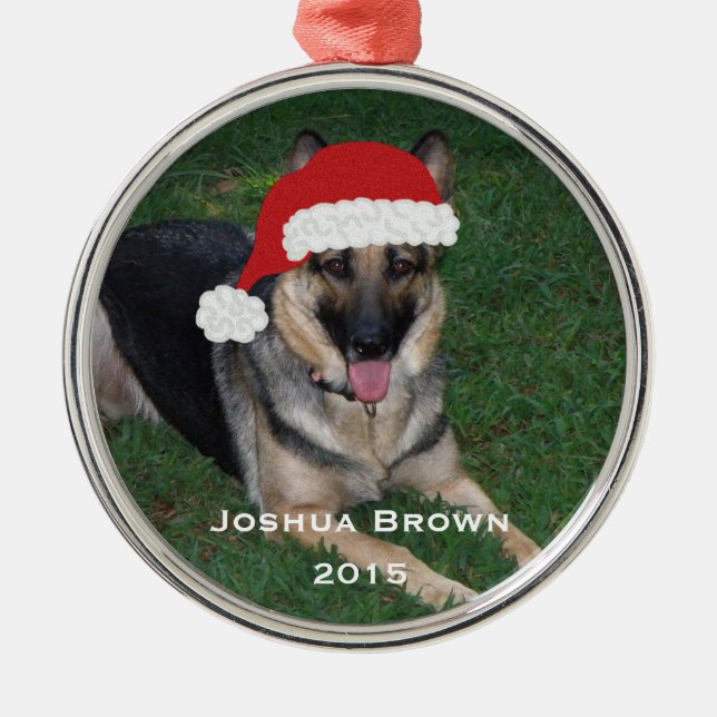 Christmas German Shepherd Ornament (Front)