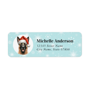 Christmas German Shepherd Return Address Labels