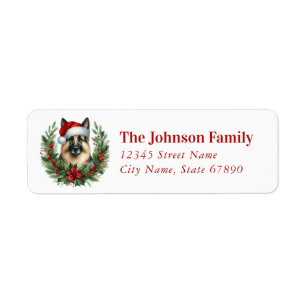 Christmas German Shepherd Return Address Labels