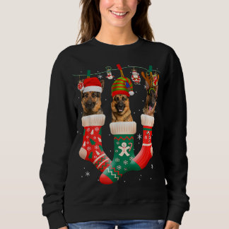 Christmas German Shepherd Sock Xmas Reindeer Santa Sweatshirt