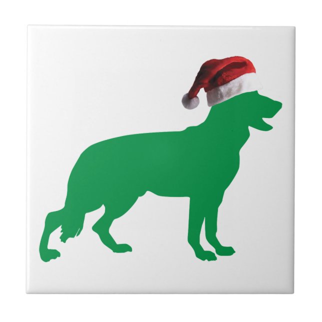 Christmas German Shepherd Tile (Front)