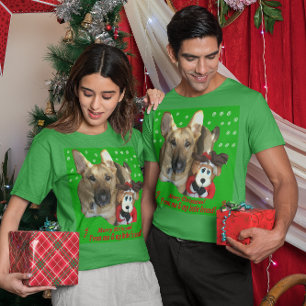 Christmas German Shepherd & Toy Reindeer Unisex T-Shirt