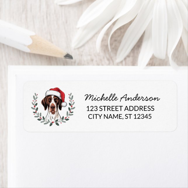 Christmas German Shorthaired Pointe Return Address (Insitu)