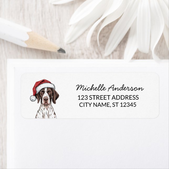 Christmas German Shorthaired Pointe Return Address (Insitu)