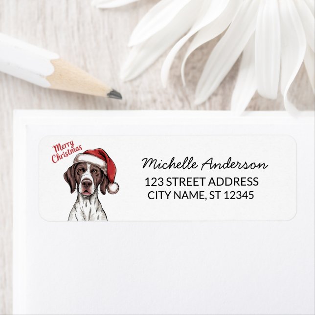 Christmas German Shorthaired Pointe Return Address (Insitu)