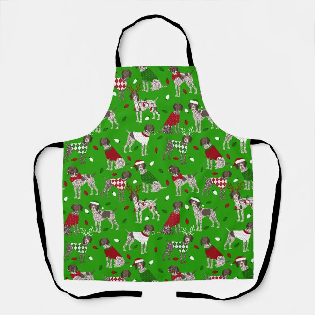 Christmas German Shorthaired Pointer Apron (Front)