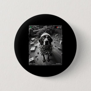 Christmas German Shorthaired Pointer Caught On Cam 6 Cm Round Badge