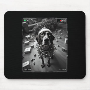 Christmas German Shorthaired Pointer Caught On Cam Mouse Pad