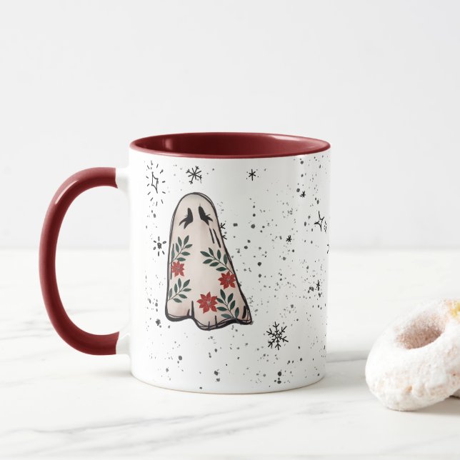 Christmas Ghost Coffee Mug (With Donut)