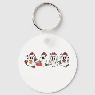 Christmas Ghost Spooky Holiday Halloween Christm Key Ring