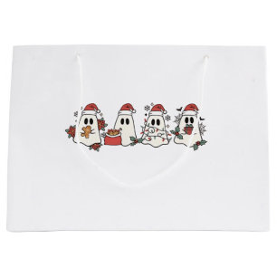 Christmas Ghost Spooky Holiday Halloween Christm Large Gift Bag