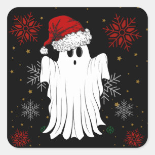 Christmas Ghost Square Sticker