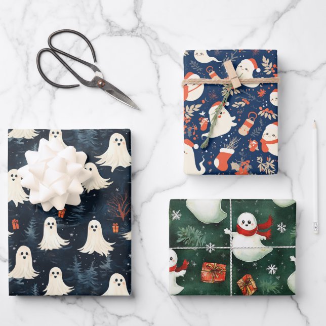 Christmas Ghost Wrapping Paper (Front)