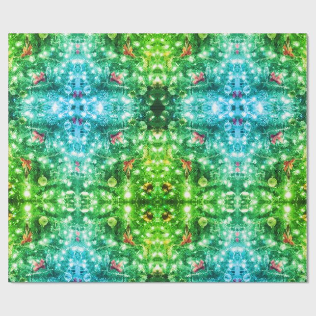 Christmas Ghost Wrapping Paper Green (Flat)