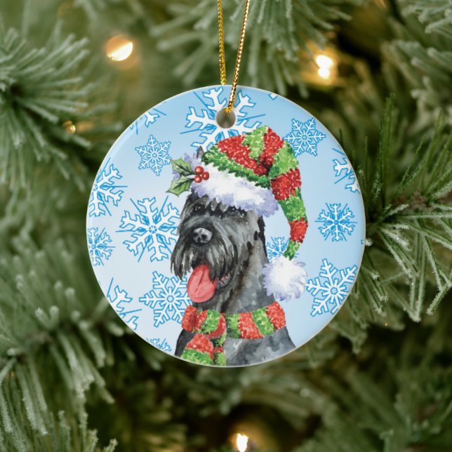 Christmas Giant Schnauzer Ceramic Tree Decoration (Tree)