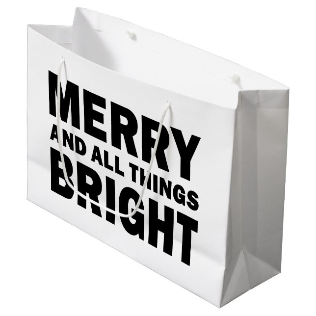 Christmas Gift Bag | Merry & All Things Bright (Front Angled)